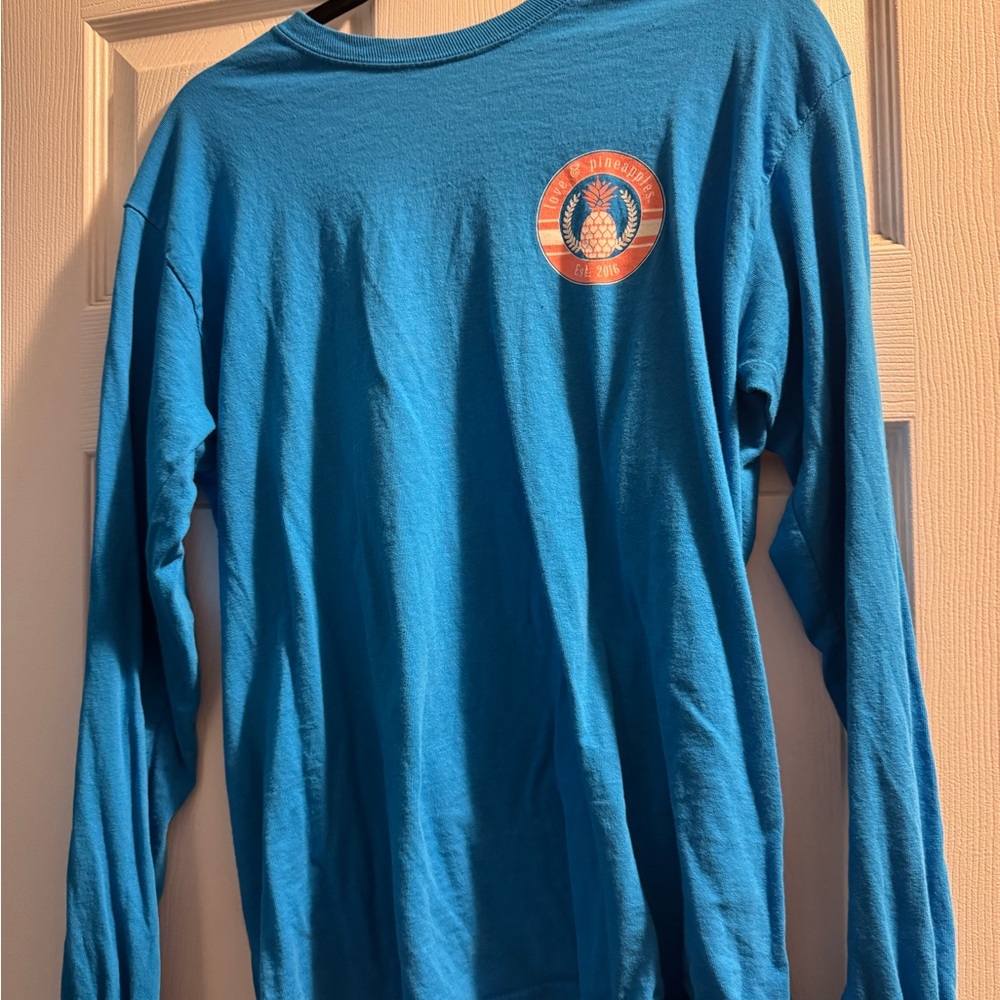 Turquoise Long-Sleeve Graphic Tee - women